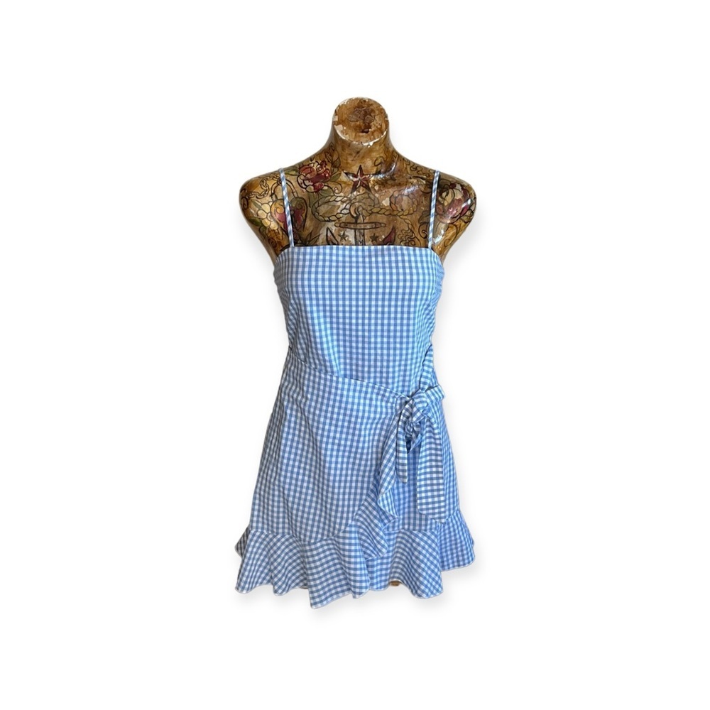 Blue Gingham Mini Dress